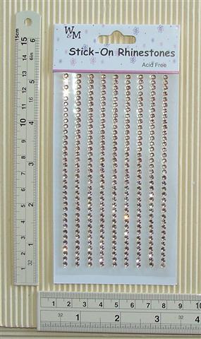 W&M Stick-On Rhinestones Round GOLD 3mm