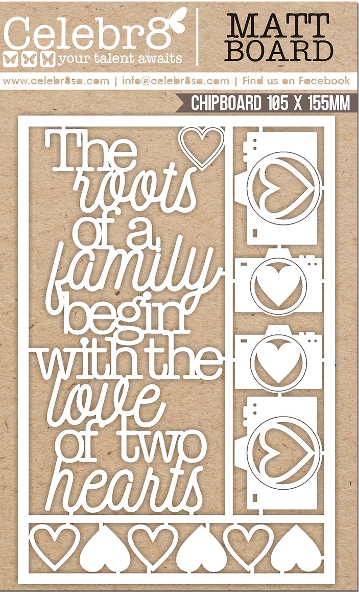 Celebr8 Chipboard Set: Our Story Title & Elements
