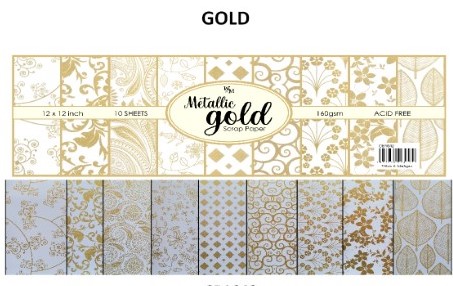 Wilson & Maclagan 12" x 12" Paper Pack - Gold