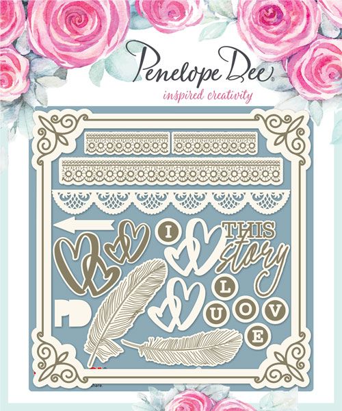 Penelope Dee Chipboard: Forget Me Not Love Story