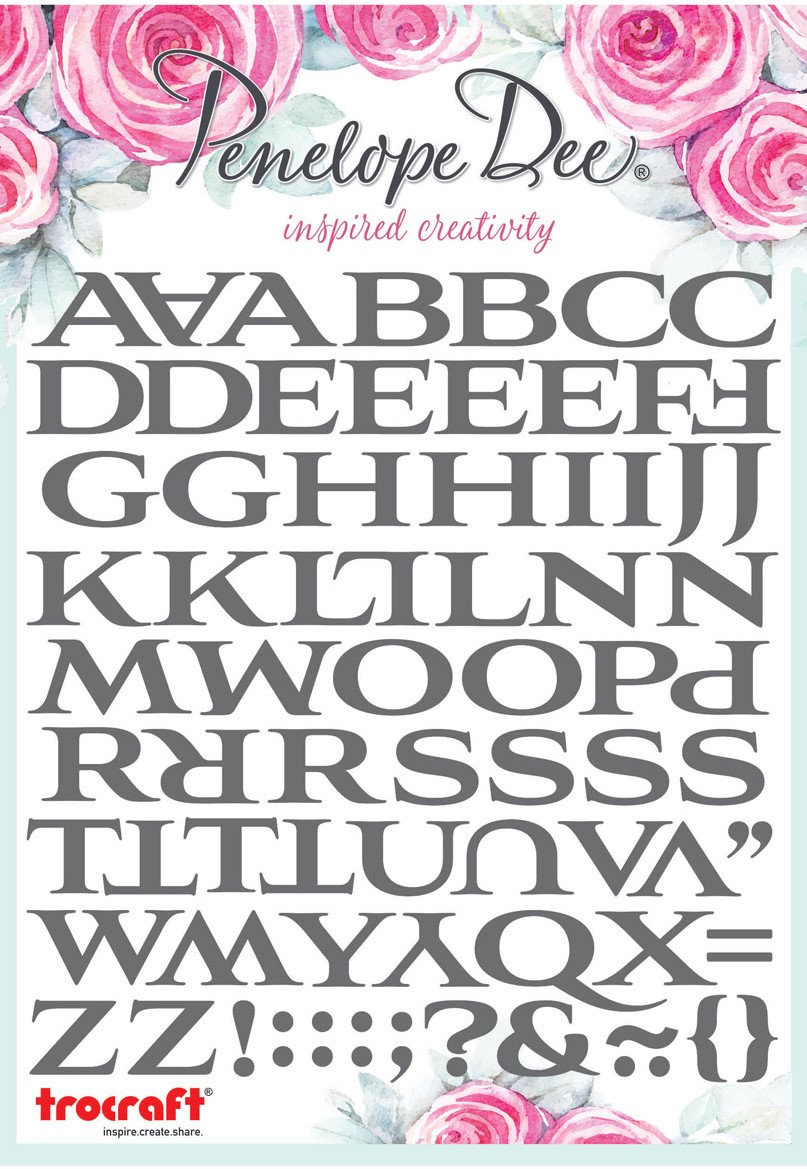 Penelope Dee Alphabet Peel Off Stickers - Grey/Slate