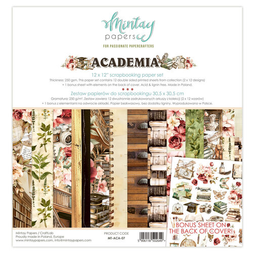 Mintay 12" x 12" Paper Pad - Academia