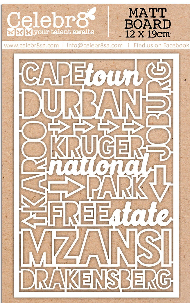 Celebr8 Chipboard Set: Mzansi Wording