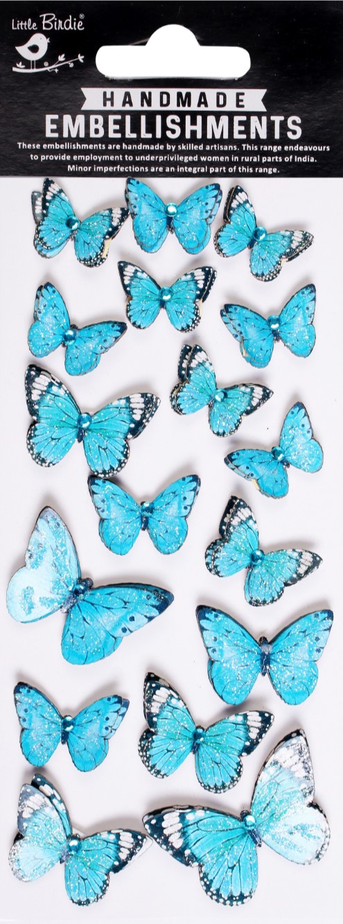 Little Birdie Handmade Butterflies: Jewel Butterfly - Blue Charm