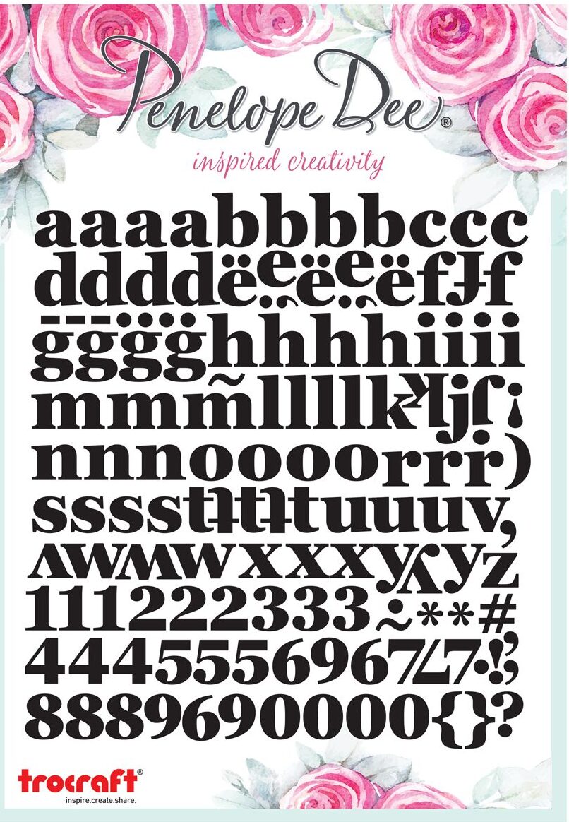 Penelope Dee Alphabet Peel Off Stickers - Black LC Numerals