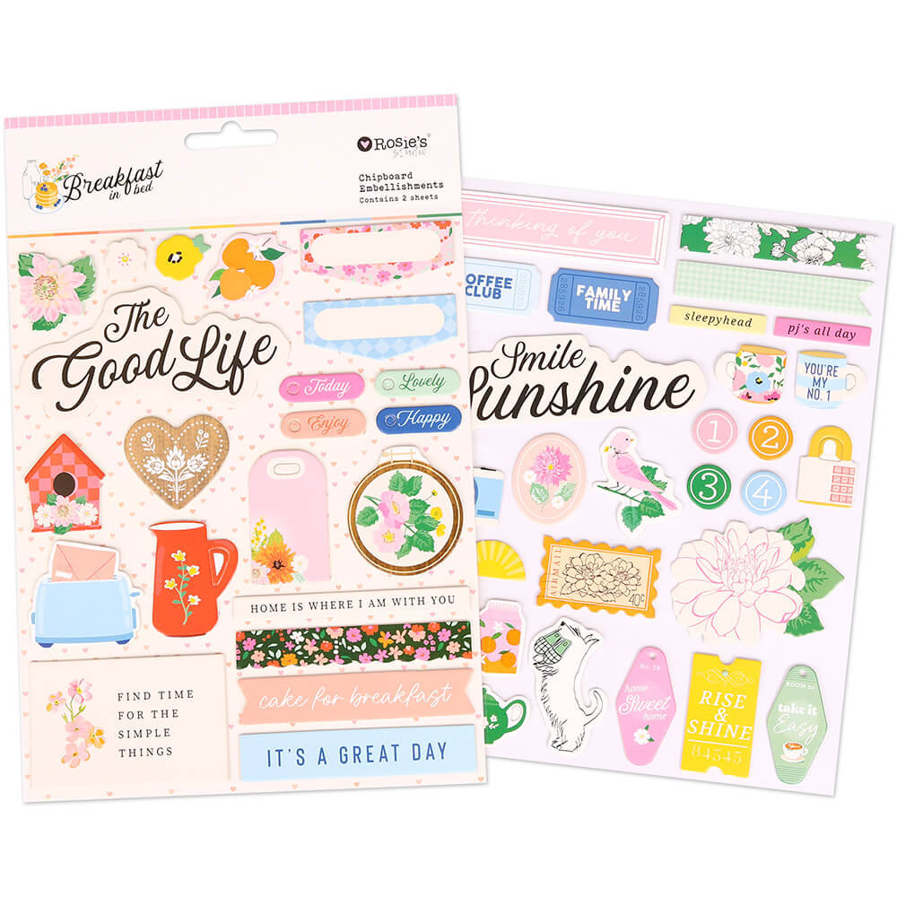 Rosie's Studio Chipboard Embellishments - Breakfast in Bed
