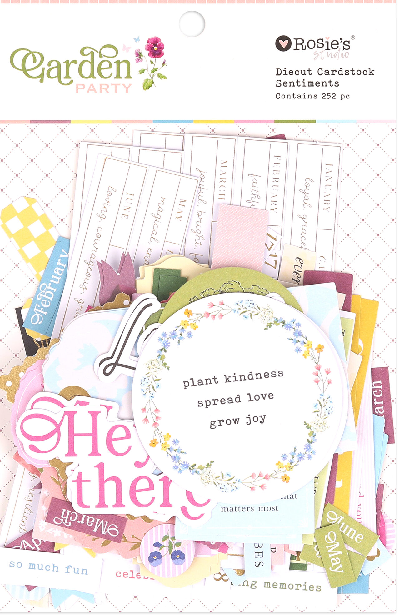 Rosie's Studio Paper Die Cut Sentiments - Garden Party